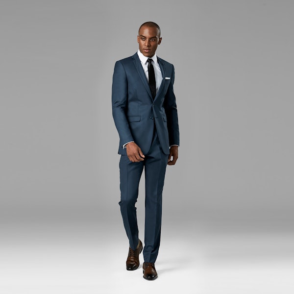 Slate Blue Notch Lapel Suit